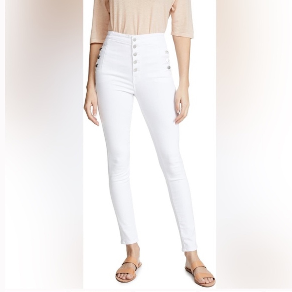 J Brand Natasha Ultra High Rise Jeans in White